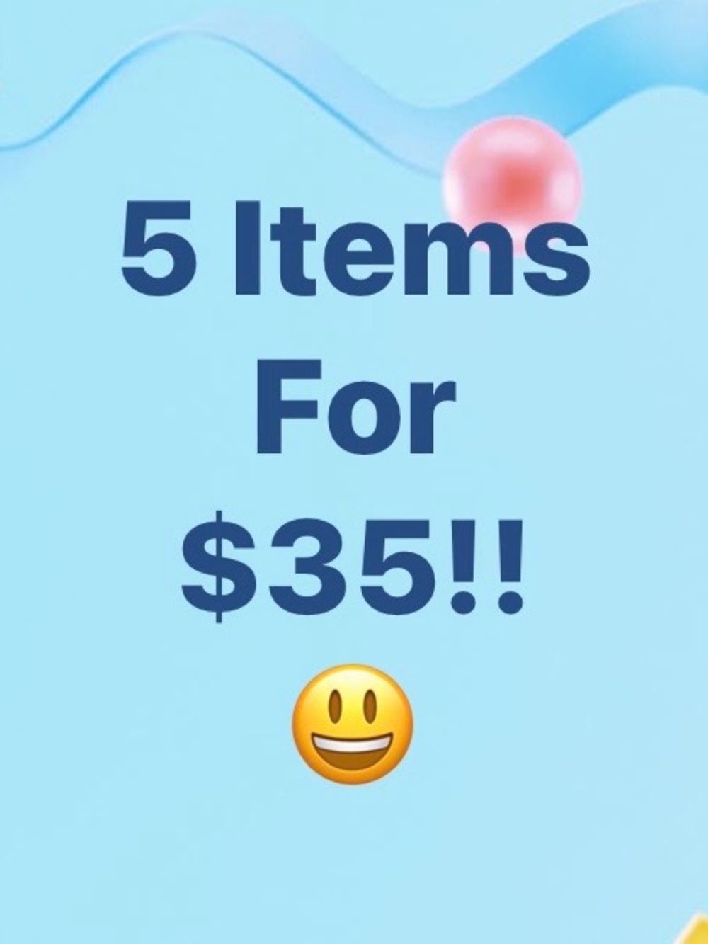 Any Item With a Smiley 😃 emoji 5/$35!!!